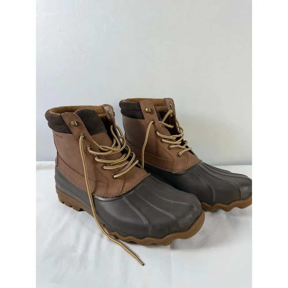 Sperry Brewster Duck Boots Men’s 10.5 Brown Leather Waterproof STS19273
